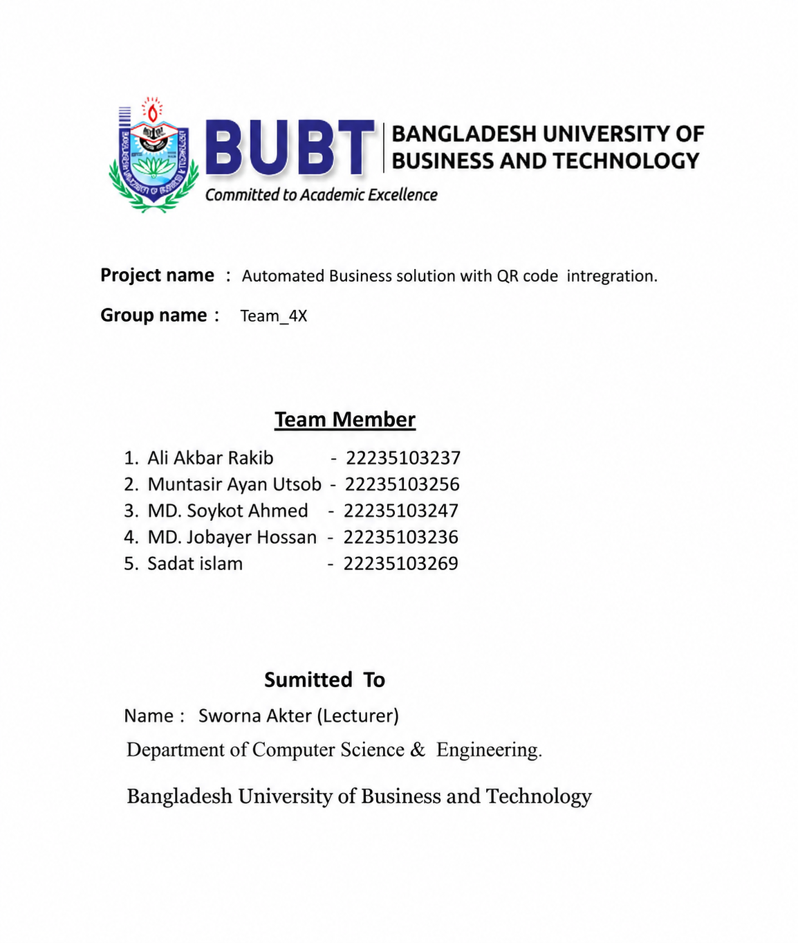 Automated Business solution with QR code  integration